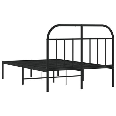 vidaXL Estructura cama sin colchón con cabecero metal negro 120x190 cm