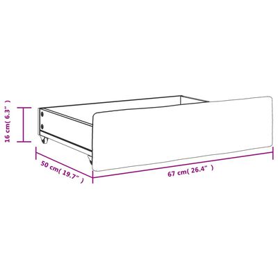 vidaXL Cajones de cama 2 uds madera de ingeniería y tela gris oscuro