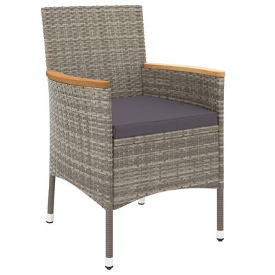 vidaXL Set comedor de jardín 5 piezas con cojines ratán sintético gris