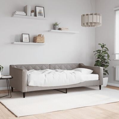 vidaXL Sofá cama con colchón tela gris taupe 90x200 cm