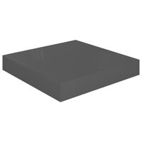 vidaXL Estante flotante de pared MDF gris brillo 23x23,5x3,8 cm