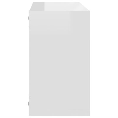 vidaXL Estantes cubo de pared 4 unidades blanco brillo 26x15x26 cm