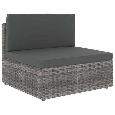 vidaXL Juego muebles de jardín 6 pzas y cojines ratán sintético gris