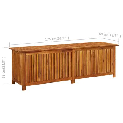 vidaXL Caja de almacenaje de jardín madera maciza acacia 175x50x58 cm