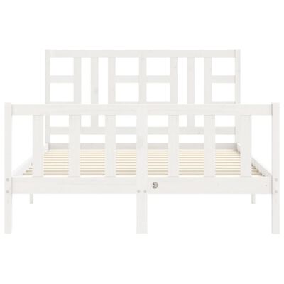 vidaXL Estructura de cama con cabecero madera maciza blanco 140x190 cm