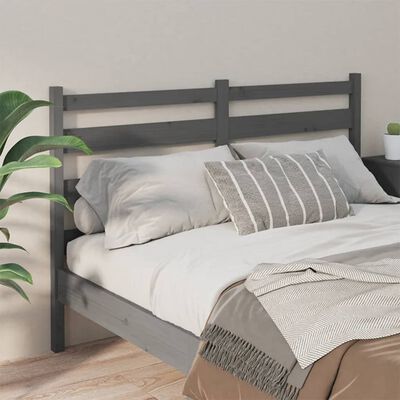 vidaXL Cabecero de cama madera maciza de pino gris 166x4x100 cm