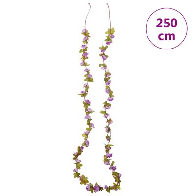 vidaXL Guirnaldas de flores de Navidad 6 uds morado claro 250 cm