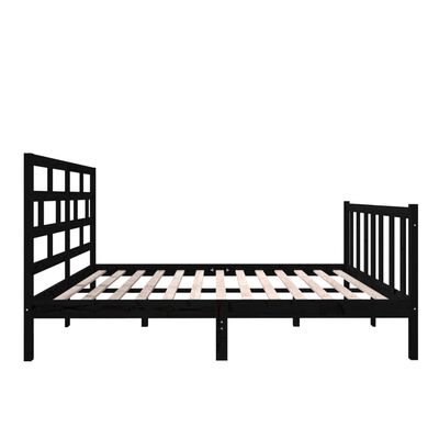 vidaXL Estructura de cama de madera maciza de pino negro 140x190 cm