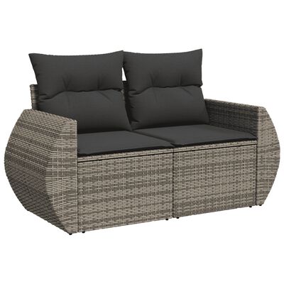 vidaXL Set de muebles de jardín 6 pzas y cojines ratán sintético gris