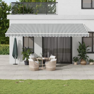 vidaXL Toldo retráctil automático luz LED antracita blanco 600x350 cm