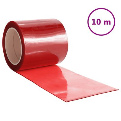 vidaXL Tira de cortina para puertas PVC rojo 200x1,6 mm 10 m