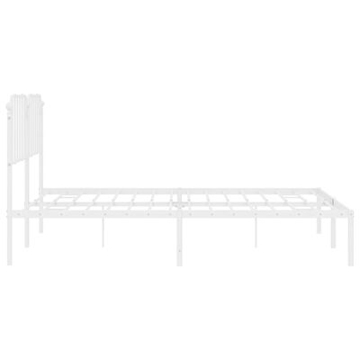 vidaXL Estructura cama sin colchón con cabecero metal blanco 180x200cm