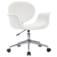 vidaXL Silla de comedor giratoria cuero sintético blanco