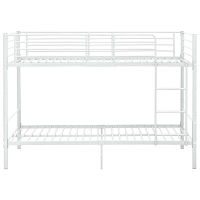 vidaXL Cama litera de metal blanca 90x200 cm