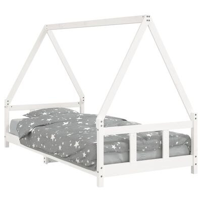 vidaXL Estructura de cama para niños madera de pino blanco 90x200 cm