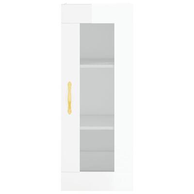 vidaXL Aparador alto madera contrachapada blanco brillo 34,5x34x180 cm