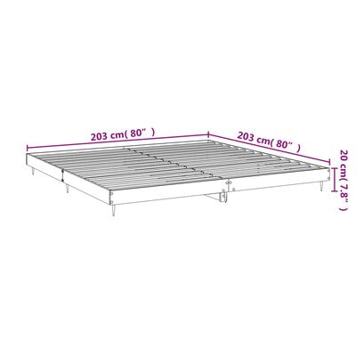 vidaXL Estructura de cama madera de ingeniería roble Sonoma 200x200 cm