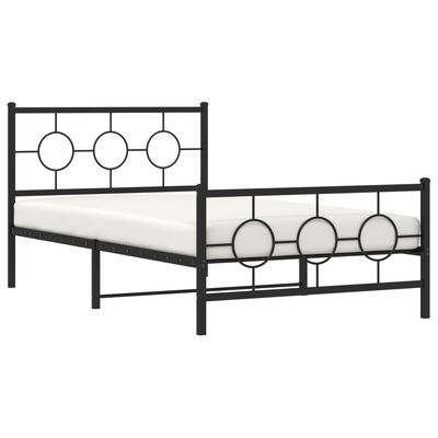 vidaXL Estructura cama sin colchón con estribo metal negro 107x203 cm