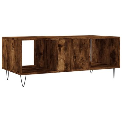 vidaXL Mesa de centro madera contrachapada roble ahumado 102x50x40 cm