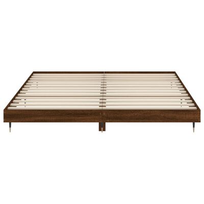 vidaXL Estructura de cama madera de ingeniería marrón roble 180x200 cm