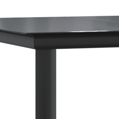 vidaXL Juego de comedor para jardín 7 piezas acero y textilene negro