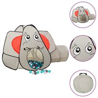 vidaXL Tienda de juegos diseño de elefante 250 bolas gris 174x86x101cm