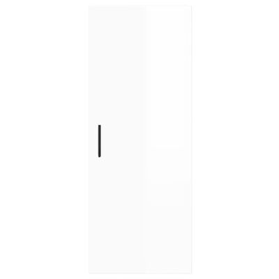 vidaXL Aparador alto madera contrachapada blanco brillo 34,5x34x180 cm