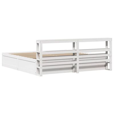 vidaXL Estructura de cama con cabecero madera de pino blanco 200x200cm