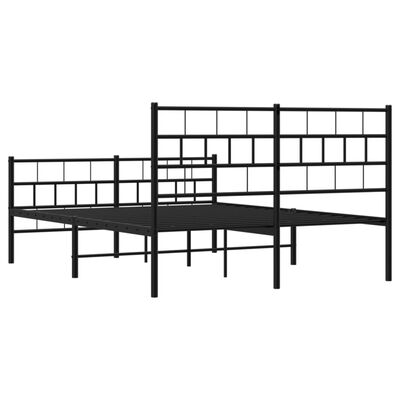 vidaXL Estructura cama sin colchón con estribo metal negro 150x200 cm