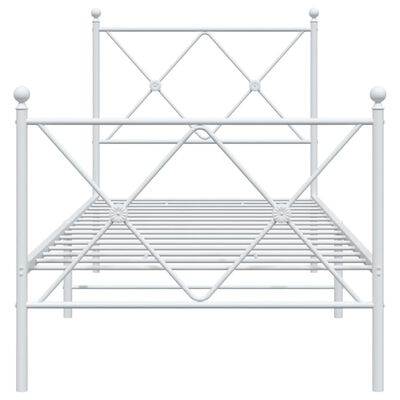 vidaXL Estructura cama sin colchón con estribo metal blanco 75x190 cm