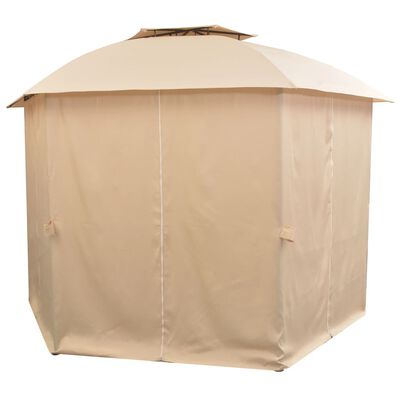 vidaXL Carpa de jardín con cortinas hexagonal 360x265 cm