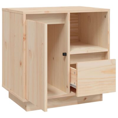 vidaXL Mesita de noche madera maciza de pino 50x34x50 cm