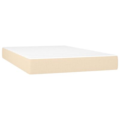 vidaXL Cama box spring con colchón tela color crema 120x200 cm