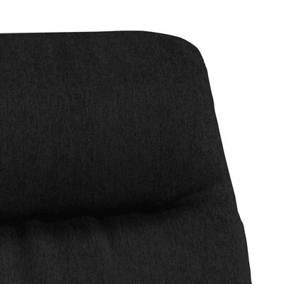 vidaXL Sillón de relax con taburete de tela y cuero sintético negro