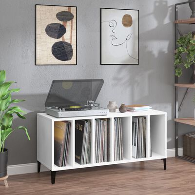 vidaXL Mueble para discos madera contrachapada blanco 100x38x48 cm