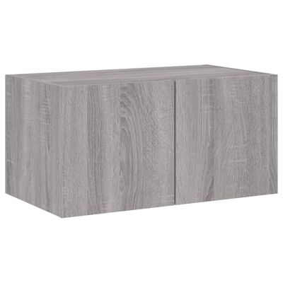 vidaXL Muebles TV pared con LED 6 pzas madera ingeniería gris Sonoma