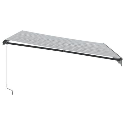 vidaXL Toldo retráctil manual con luz LED antracita y blanco 400x300cm