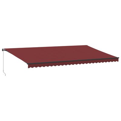 vidaXL Toldo retráctil manual burdeos 600x350 cm