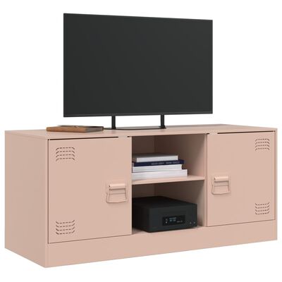 vidaXL Mueble para TV de acero rosa 99x39x44 cm