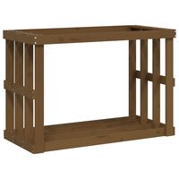 vidaXL Soporte leña de exterior madera pino marrón miel 108x52x74 cm