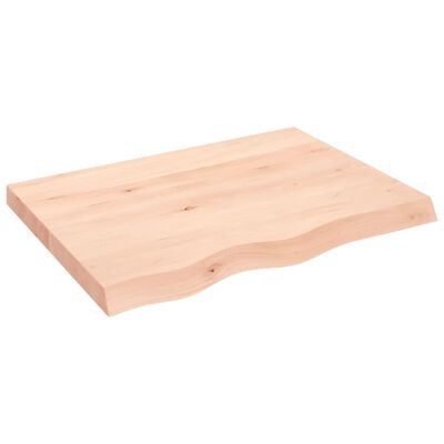 vidaXL Encimera de baño madera maciza sin tratar 80x60x(2-6) cm