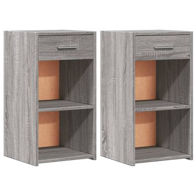 vidaXL Mesitas noche 2 uds madera ingeniería gris Sonoma 35x34x65 cm