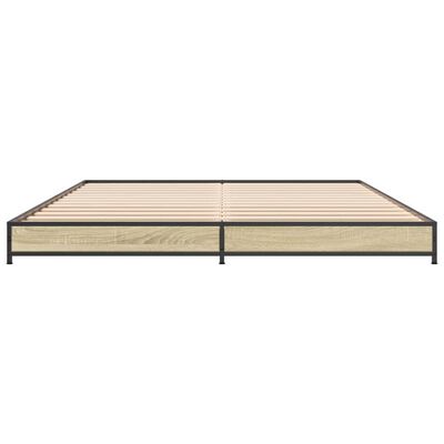 vidaXL Estructura cama madera ingeniería metal roble Sonoma 120x190 cm