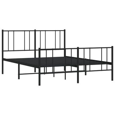 vidaXL Estructura cama sin colchón con estribo metal negro 120x200 cm