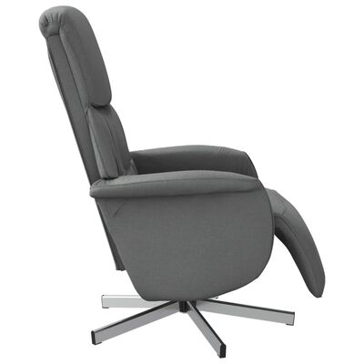 vidaXL Sillón reclinable con reposapiés tela gris oscuro