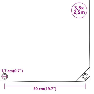 vidaXL Lona 650 g/m² 3,5x2,5 m negro