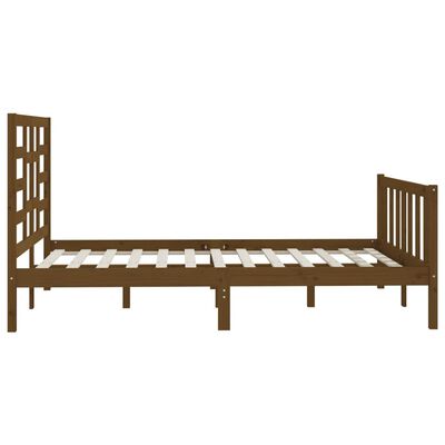 vidaXL Estructura de cama de madera maciza marrón miel 120x200 cm