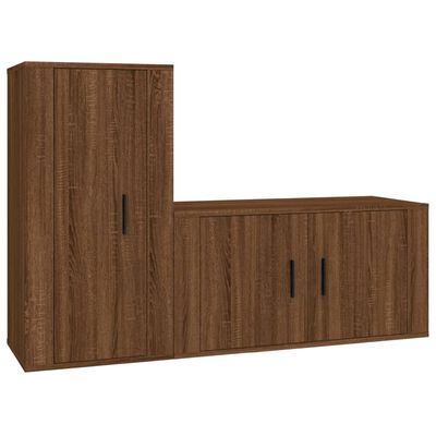 vidaXL Set de muebles para TV 2 pzas madera contrachapada roble marrón