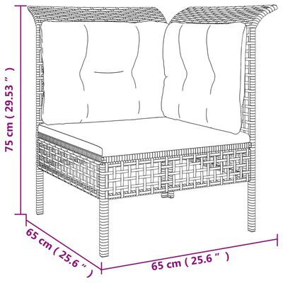 vidaXL Set de muebles de jardín 5 pzas y cojines ratán sintético gris