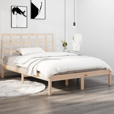 vidaXL Estructura de cama madera maciza de pino 140x190 cm